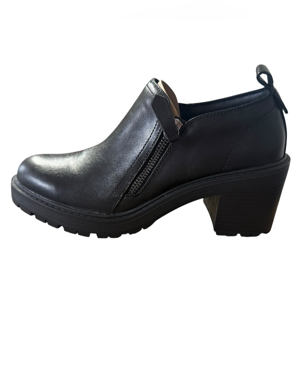 Muk Luks Black Chunky Heel Lug Sole Ankle Booties Size 8.5 NIB